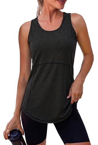 Terecey Tee Shirt Sport Femme sans Manches Débardeur Fitness Tank Top Été Maille Respirant Séchage Rapide Haut de Fitness Léger pour Yoga Running Gym