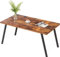 DEILALY Coffee Table for Living Room, 70cm Farmhouse Coffee Tables, Wood Rectangular Center, Small Square Cocktail, Easy Assembly, For Meeting Room, Rustic Brown and Black