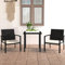KLYEON 3-TLG. Garten-Essgruppe Poly Rattan Schwarz Gartenmöbel, Gartenmöbel-Sets