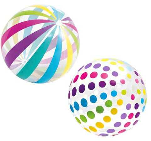 MOERAE Ballons Gonflables pour Enfants, Lot De 2, en PVC Résistant, Ballons De Plage Gonflables, Adaptés à La Plage, Aux Fêtes à La Piscine, Aux Activités Nautiques