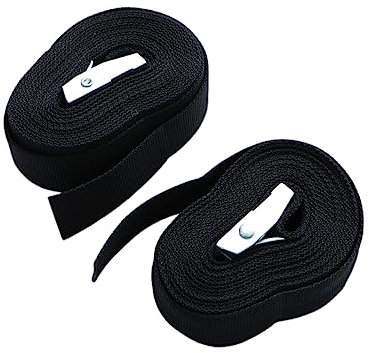 VILLCASE 2Piezas Correa Carga Ajustable de Nylon Equipaje Unidades Resistente Instalar Asegurar Objetos Vehículos y Estanterías Color Negro