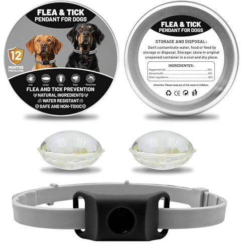 ZVD Collare Antiparassitario per Cani, Collare Antiparassitario Naturale, Ciondolo Repellente per Pulci e Zecche Per Cani, Ingredienti 100% Naturali, Protegge da Pulci e Zecche (Nero)