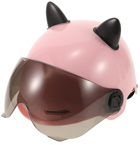 MAGICLULU Casco Estivo Orecchie di Gatto per Bicicletta Elettrica, Casco da Moto Unisex Abs, Mezza Calotta, Comfort e Uso Generale per Guida Outdoor