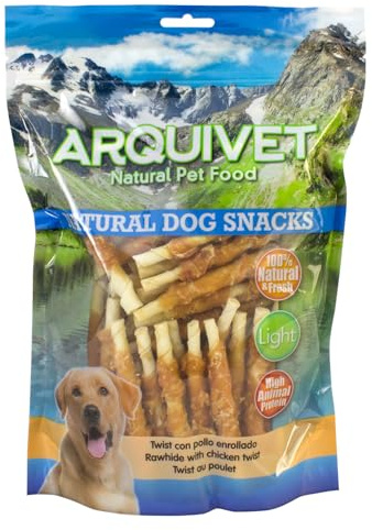 Arquivet, Twist con Pollo Enrollado, Snacks Naturales para Perros, Chuches para Perros, Golosinas para Perro, Premios para tu Mascota, 13 cm, 1 kg