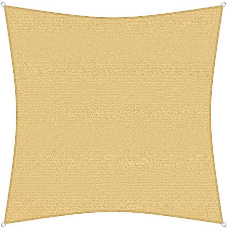 sunprotect 83492 Professional Sonnensegel, 4 x 4 m, Quadrat, Wind- & wasserdurchlässig, beige