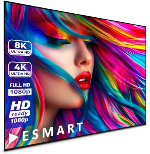 ESMART Expert UKD Tageslicht-Rahmen-Leinwand GRAU [Größenauswahl] 221 x 125 cm (100) 16:9 | Heimkino Beamer Projektionsleinwand Rahmen Leinwand LCD LED