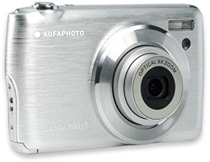 AGFA PHOTO Realishot DC8200 - Kompaktkamera, 18MP, Full HD Video, 2,7'' LCD-Bildschirm, 8-facher optischer Zoom, Lithium-Batterie und 16GB SD-Karte - Silber