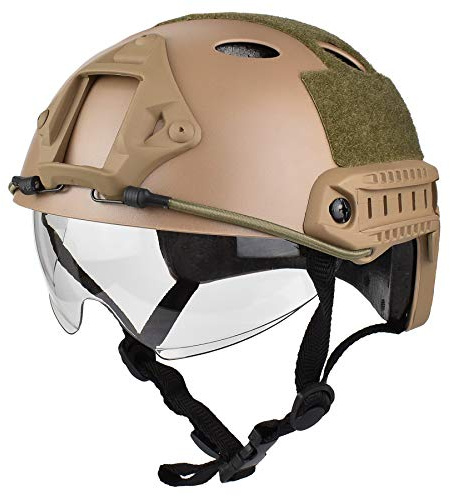 Casco Rápido Multifuncional Táctico Tipo PJ, Utilizado para Actividades Tácticas/Pistola De Aire/Paintball/Montar Al Aire Libre, con Versión De Gafas De Protección Solar