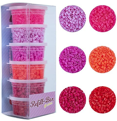 La Manuli Fuse Beads 3000 Midi strykpärlor 5 mm i burkar (röd)