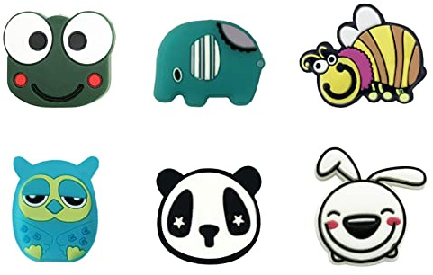 FKYzixeh Tennis Racket Dampeners, Tennis Racket Shock Absorber, Cute Pattern Tennis Accessories (6 pcs Cute Animal)