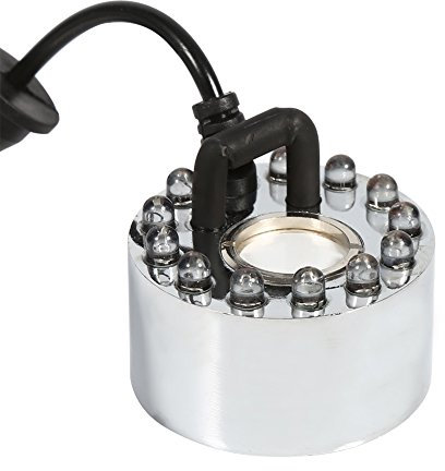 Mini-Nebelmaschine, 24 V Farbwechsel-Ultraschall-Nebelmaschine Wasserbrunnen Teichzerst?uber Luftbefeuchter 12 LED f¨¹r Home Office Hotel(EU)