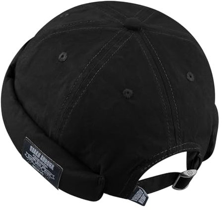 Clakllie Docker Hat Men Beanie Fisherman Beanie Brimless Cap Worker Sailor Cap Rolled Cuff Retro Fashion Adjustable Docker Cap Skull Caps with Adjustable