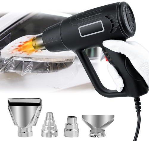 Pistola de Aire Caliente,Pistola de Calor 1500W,Modo de 2 Temperaturas 550℃ Calentamiento Rápido Pistola de Aire Caliente, para Soldar, Secar y Encoger PVC,Quitar Pintura, Descongelar y Calentar