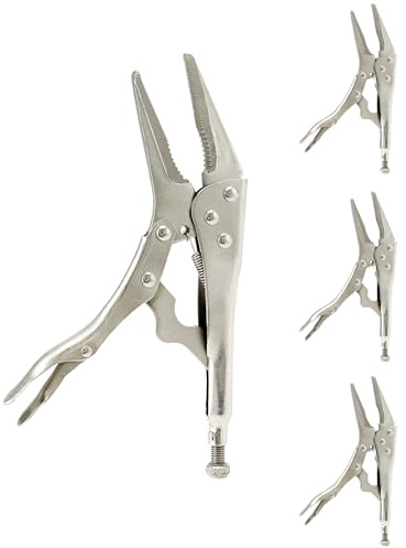 QWORK Original Locking Pliers - 4 Pack, 9 Long Nose, Curved Jaw, 2-3/4 Max Opening