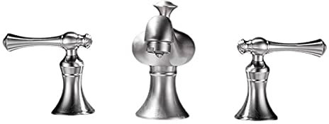 Faucets,3 Hole Bathroom Basin Tap Brass Basin Tap Split Type Brushed Color Hand Washing Washbasin Hot and Cold Water Tap