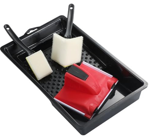 Honhoha Pennello per bordi, molatrice per bordi Pittore di bordi per strumenti per pittura ad angolo da 4 pezzi Pennello per angoli da parete con rifinitura e tampone per ritocchi,