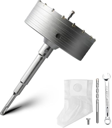 Juego de coronas perforadoras de 160MM con adaptador SDS plus de 220mm y broca centradora de 8x110mm, corona perforadora para enchufes/tomas de corriente para mampostería y hormigón