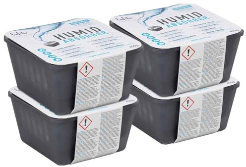 vidaXL Fuktabsorbenter med refillpåsar 4 st 450 g, avfuktare, inre avfuktare, avfuktare väska, kondensborttagare, bilavfuktare, bilavfuktare väska