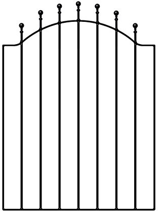 Manor Ball Top Low Bow Metal Garden Gates Galvanised Wrought Iron Style Pedestrian Swing Gate (880mm Gap x 1041mm High WESB)