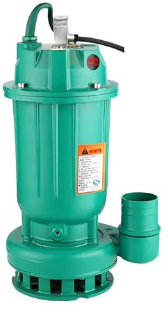 Dirty Water Pump 1100W - High Power Pump for Domestic Gardening, Irrigation, Small Business Drainage & Large Diameter Cleaning, No Clogging