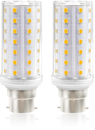 MDee B22 LED Bulb Corn Lights, 5W Bayonet LED Light Bulb, 90W Incandescent Equivalent, 925LM, 3000K Warm White, AC 230V, Non-Dimmable, Energy Saving Light Bulbs Bayonet for Home Lighting, Pack of 2