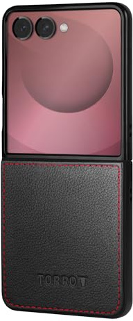 TORRO Case Compatible with Samsung Galaxy Z Flip7 2025 – Premium Leather Case with Microfibre Lining (Black)