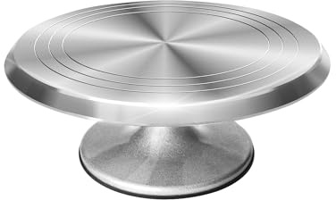 LAOYE Plato para Tartas Giratoria de 30cm de Aluminio, Plato Giratoria para Tartas con Base, Plato Giratoria para Tartas con Pie, Plato Giratoria para Tartas, Soporte para Tartas, Plato para Tartas