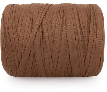 G2PLUS Fil Crochet Marron: Fil tee Shirt pour Crochet 300g/100m | Chunky Tshirt Yarn pour Sacs, Paniers, Tapis, Bricolage, Artisanat