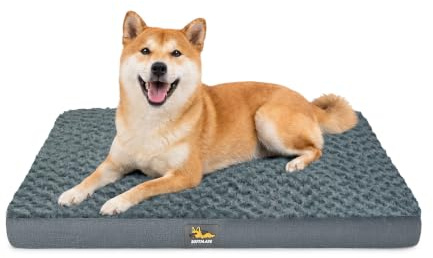 KinHaven Orthopedic Dog Bed - Waterproof Dog Bed with Removable Washable Cover, Egg Crate Foam Dog Mattress mat with Non-Slip Bottom for Dogs, 91x69x8cm