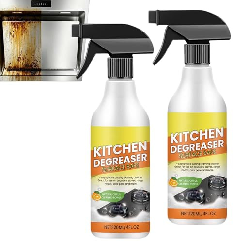Gas Stove Top Cleaner, Range Hoods Degreaser Cleaner Spray, Heavy Duty Kitchen Oil Stains Cleaner Up Spray, Powerful Multipurpose Kitchen Appliance Cleaner, Kit/chen No Rinse Foam Cleaning (2pcs)
