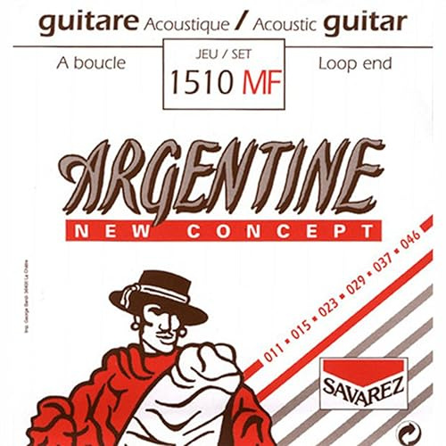 Savarez, Corde per chitarra acustica/folk Argentine, Set, Loop end, .011 - .046w, light, 1510MF