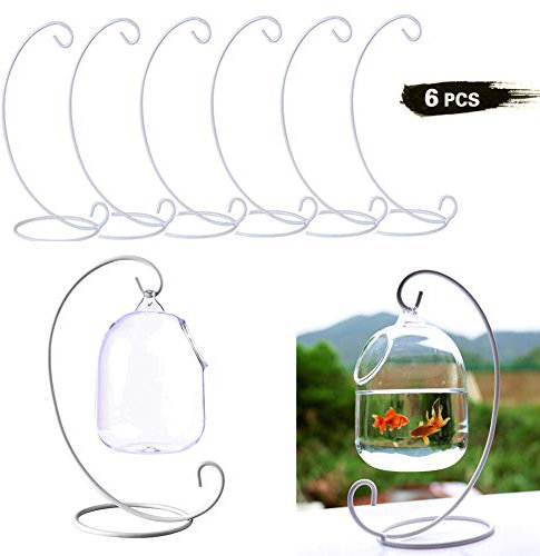Set of 6 Christmas Ornament Display Stands Holder Hooks Hanging Lantern Candle Glass Bauble Sphere Tree Plant Light Candle Easter Egg Ball Wedding Decoration 9'