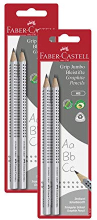 Faber-Castell 111992 - Bleistift Jumbo Grip HB (2er Pack, Bleistift Jumbo, 2 Packungen)