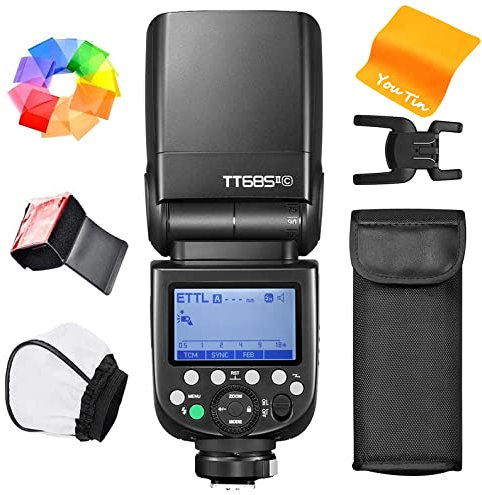 Godox TT685IIC Cámara Flash Speedlight para Canon TT685II-C 2.4G Wireless HSS GN60 Flash Compatible con Cámaras Digitales Canon 6D 7D 50D 60D 500D 550D 600D 650D 1000D 1100D 1DX 580EX II 5D