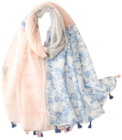 FAIRYGATE Pretty Scarfs for Women Sale Ladies Scarves Lightweight Clearance Spring Summer Flower Print a Gift Ideas for Her Lovely Shawl Wrap Scarf 69006