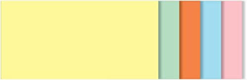 SIGEL BA100 Moderationskarten rechteckig, 6 Farben sortiert (gelb, grün, orange, blau, rosa, weiß), 10x20 cm, 250 Stück, Präsentationskarten