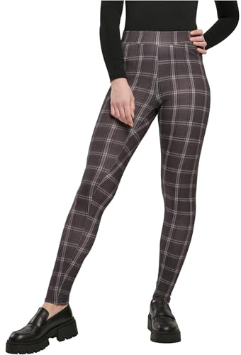 Urban Classics dam Yogabyxor Dam mjuka Aop leggings, blackcheck, XXL