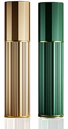 BRARIOS Perfume Atomiser Refillable, 2 Pcs Travel Size Portable Atomiser Spray,Mini Empty Perfume Bottle,Leak Proof Cologne Dispenser for Women and Men,5ml (Gold&Green)