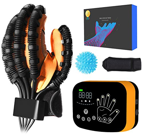 EMFOCU Versión mejorada de guantes de rehabilitación de manos, guantes de terapia de rehabilitación de dedos para ictus, aparato de ejercicio de manos para enfermedad de Parkinson.