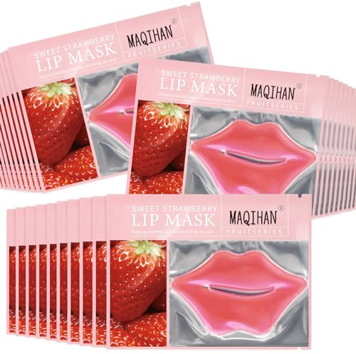 MAQIHAN 30PCS Moisturizing Lip Mask - Pink Lip Patches for Spa Daily Labial Masks Skincare Hydrating to Reduce Wrinkles Dryness Anti-wrinkle Lightens, Valentines Day Gifts，Skin Care