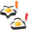 Litinliv 2 Piezas Aro De Huevo, Huevo Frito Plancha Moldes, Acero Inoxidable Aro para Huevos, Hornear Huevos Fritos con Mango Anti-Calor Anillos para Hamburguesa, Tortitas, SáNdwich