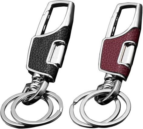 ZMREN Porte Clés en Métal Avec Mousqueton, Lot de 2 Porte-clés Mousqueton En Alliage De Zinc Avec Anneau Porte-Clés À Fermeture