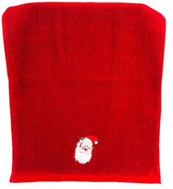 WERNZATT Weihnachtshandtücher für Küche und Badezimmer, 30,5 x 45,7 cm, Baumwolle, bestickt, Weihnachtsmotiv, dekorative Handtücher, Geschenk (1 Stück, Rot, Einheitsgröße)