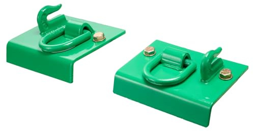 VEVOR Traktorskopkrokar 7,93 mm 2 stycken, med förankring bakplattor, socket krokar smitt stål 70 grad, högsta motståndskraft bruten 5443 kg för Camper Traktor Hink Grön