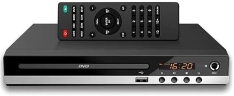 Malloy Lecteur DVD HD 1080P DVD229 pour TV avec Sortie AV, Port MIC et Lecture CD