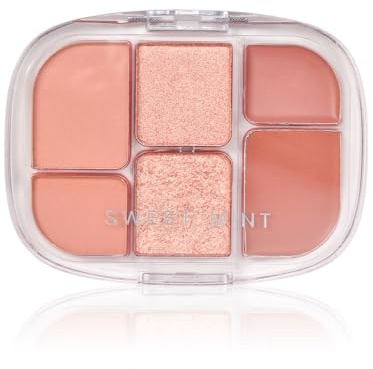 Palette de Fards À Paupières Rose 6 Couleurs, Teintes Pailletées et Mattes Hautement Pigmentées, Paupières Palette Maquillage Yeux Mat Pigmentées, Mini Maquillage pour Looks Quotidiens Eyes (01)