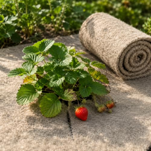 UNIGARDIA Alfombra de lana de oveja ecológica de 80 x 500 cm, protección invernal de lana de oveja para plantas, 100% lana de oveja orgánica, fieltro de invierno para plantas en macetas, protección