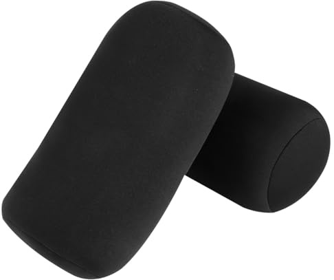 SHINEOFI Almohadas Cilíndricas Cuello Rellenas Negras, Cojines de Respaldo Suaves, Almohadas Abrazos Cómodas para Hogar y Descanso, Pack 2 Piezas