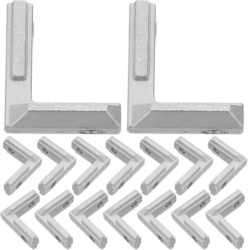 Kichvoe 20 pezzi di connettori per giunti per mobili - Rinforzi angolari in metallo a forma di L - Connettore per giunti angolari in legno - Staffe per mobili per cassetti, armadi, tavoli e sedie