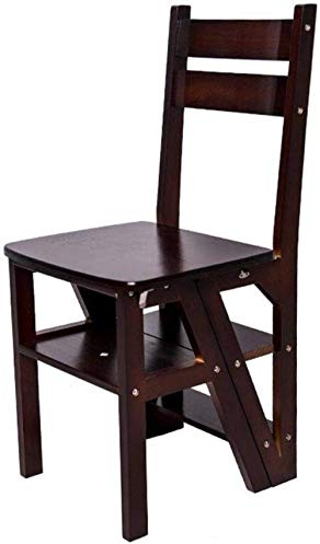 Chaise échelle pliante en bois à 4 marches – Tabouret multifonction et marchepied d'escalade pour usage domestique Design compact Durable et élégant